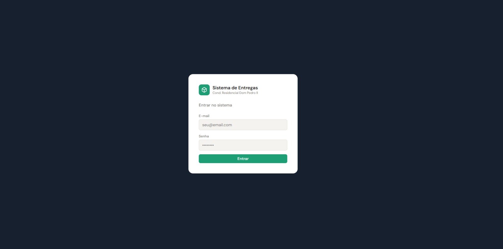 Sistema de Condomínios login